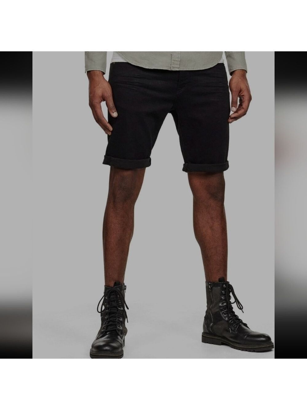 G-STAR RAW Men's 3301 Slim Casual Jean Shorts, Black 30 new